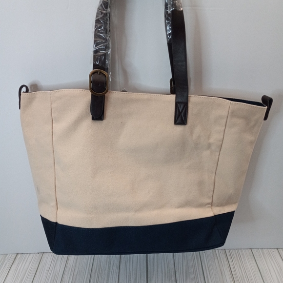 RARE Le Creuset Classic Canvas Indigo Tote Bag - Picture 3 of 12